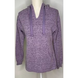 Green Tea women's purple pullover hoodie drawstring sweatshirt S/C